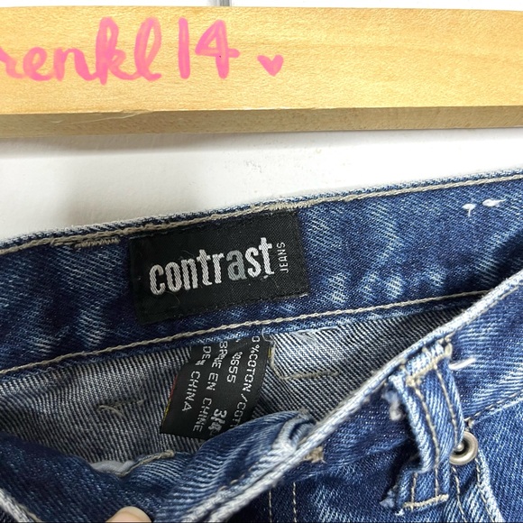 Vintage 90s contrast blue jeans mom jeans size 3/4 FITS LIKE 2 - Picture 11 of 13